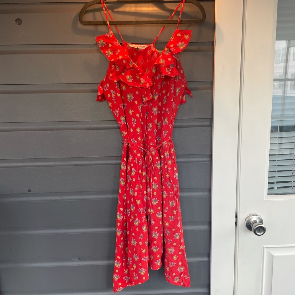 REBECCA TAYLOR size 8 red floral dress similar to reformation
